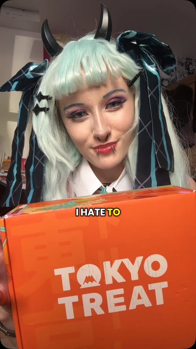 Instagram post by @foxcosplayz for TokyoTreat. Caption reads: no need to travel with @TokyoTreat ! use code '....