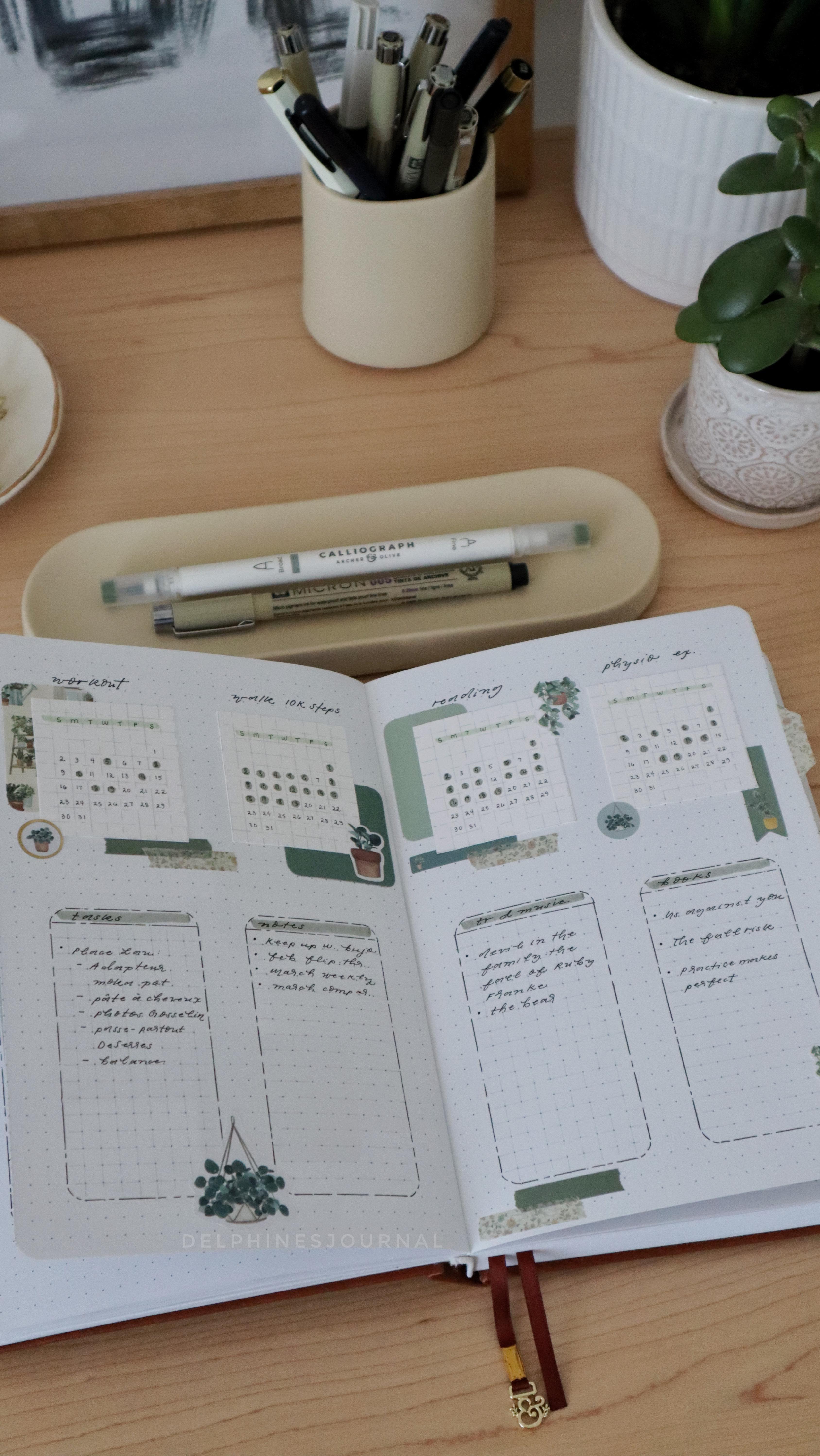 Instagram post by @delphinesjournal for Opposite Wall. Caption reads: Am I sharing the process of my March overview in....