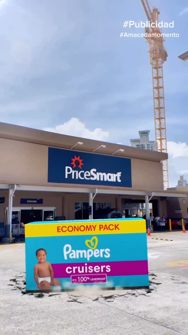 Instagram post by @jessicaklemps for Pampers Latam. Caption reads: 😅 Nada peor que despertarte feliz… ¡y descubrir....