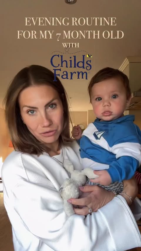 Instagram post by @harrietjanebeal for Childs Farm. Caption reads: [...] for gentle skin ☁️ We’re using the....