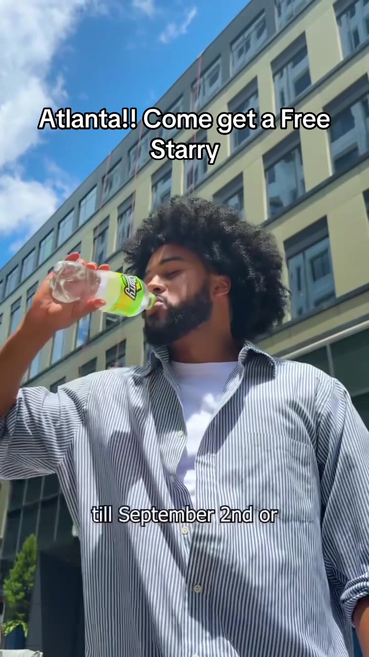 TikTok post by @mileshampton for Starry. Caption reads: All my Atlanta folks gotta go to Colony Square and....