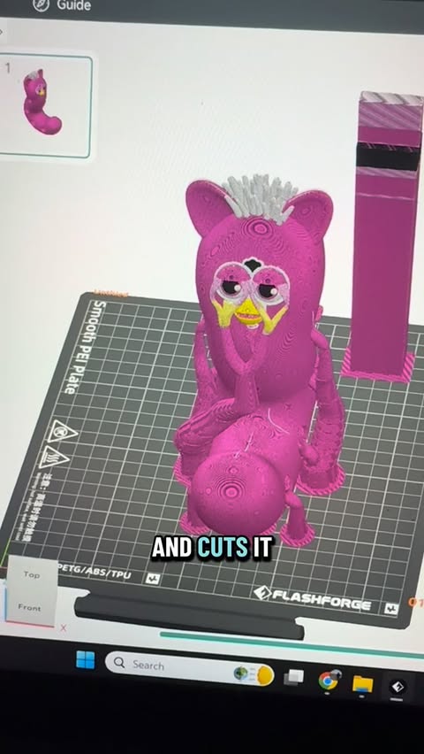 Instagram post by @misfit_printing for Flashforge. Caption reads: [...] I’m enjoying the multicolor on the....