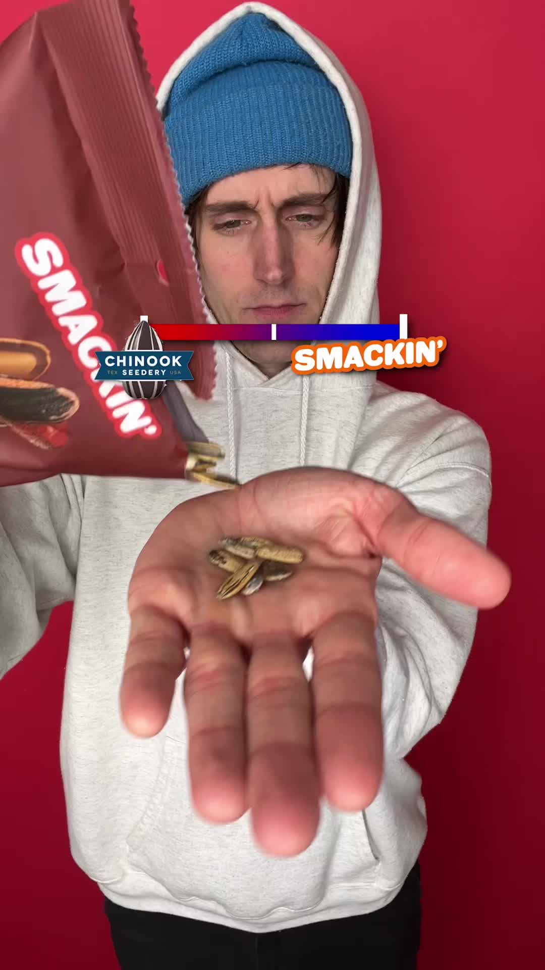 TikTok post by @dormroomdinners for Smackin' Sunflower Seeds. Caption reads: Putting @SMACKIN’ Sunflower Seeds up against....