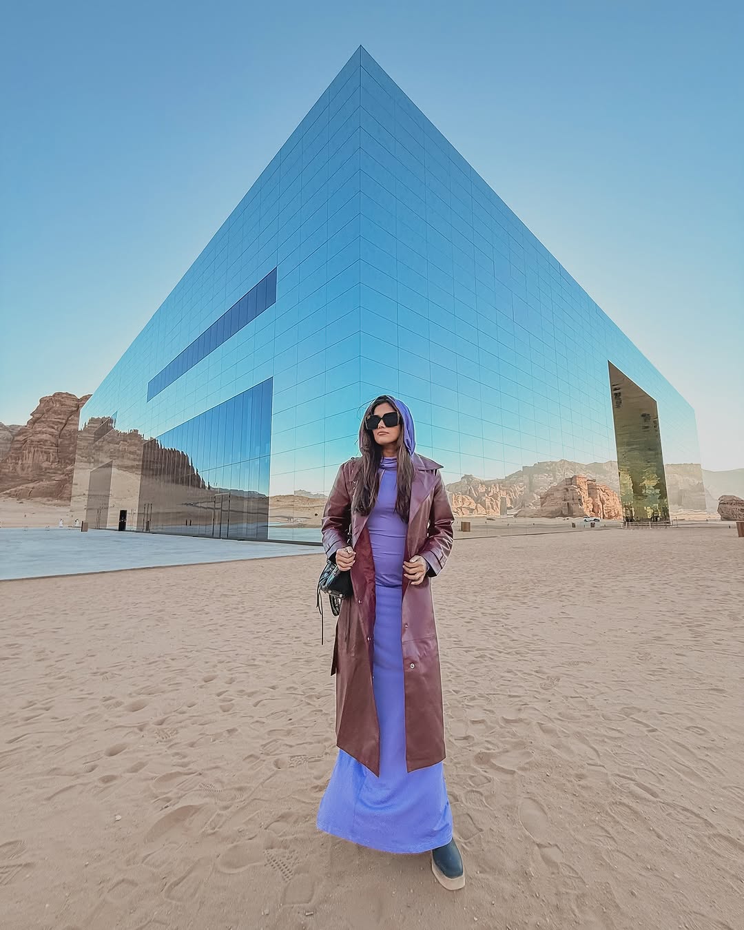 Instagram post by @dimpisanghvi_ws for Visit Saudi. Caption reads: Spent a magical day in AlUla, wandering through....