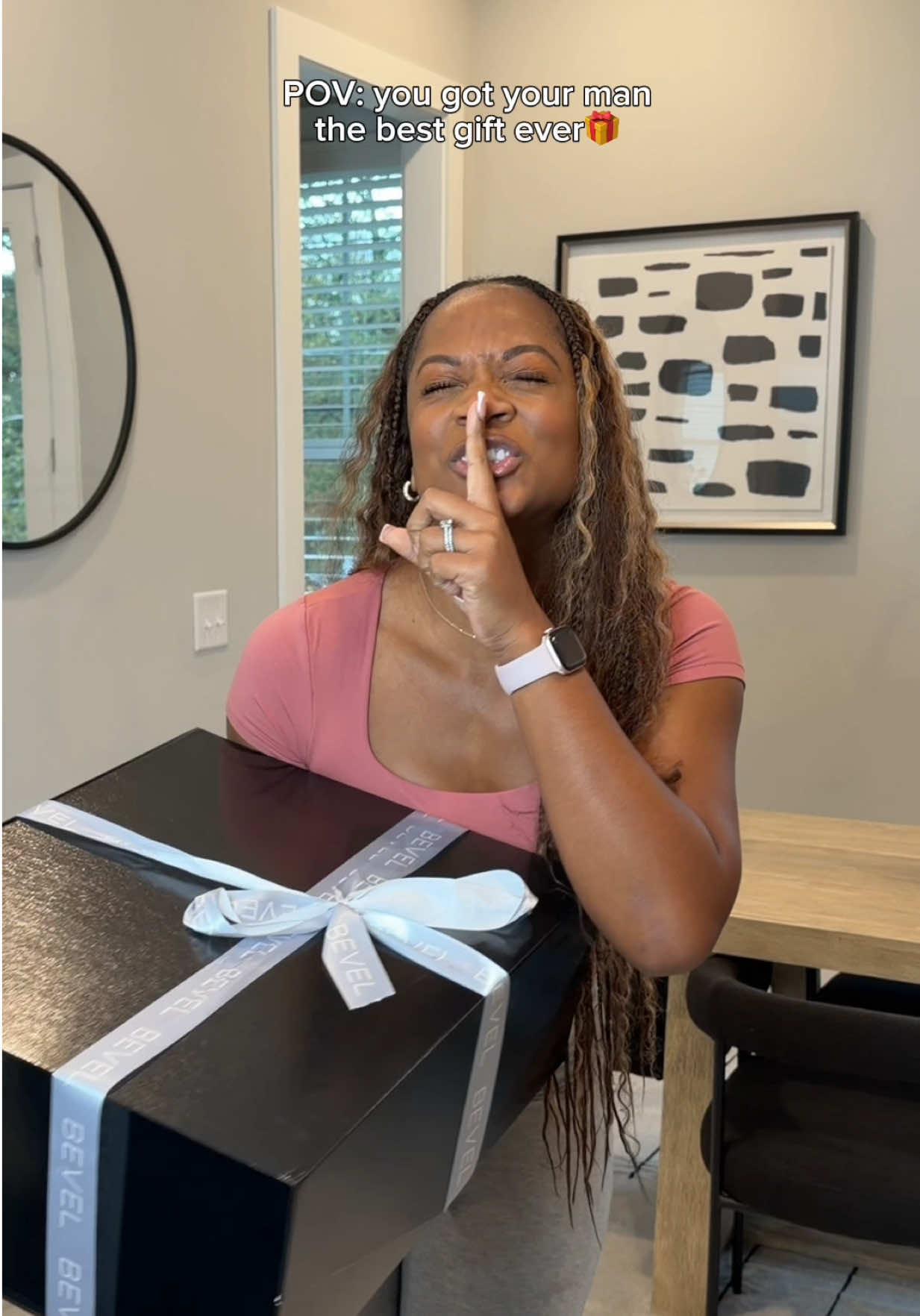 TikTok post by @mrs.iheanacho for Bevel. Caption reads: [...] big one with this 🥰 #giftsformen Shop....