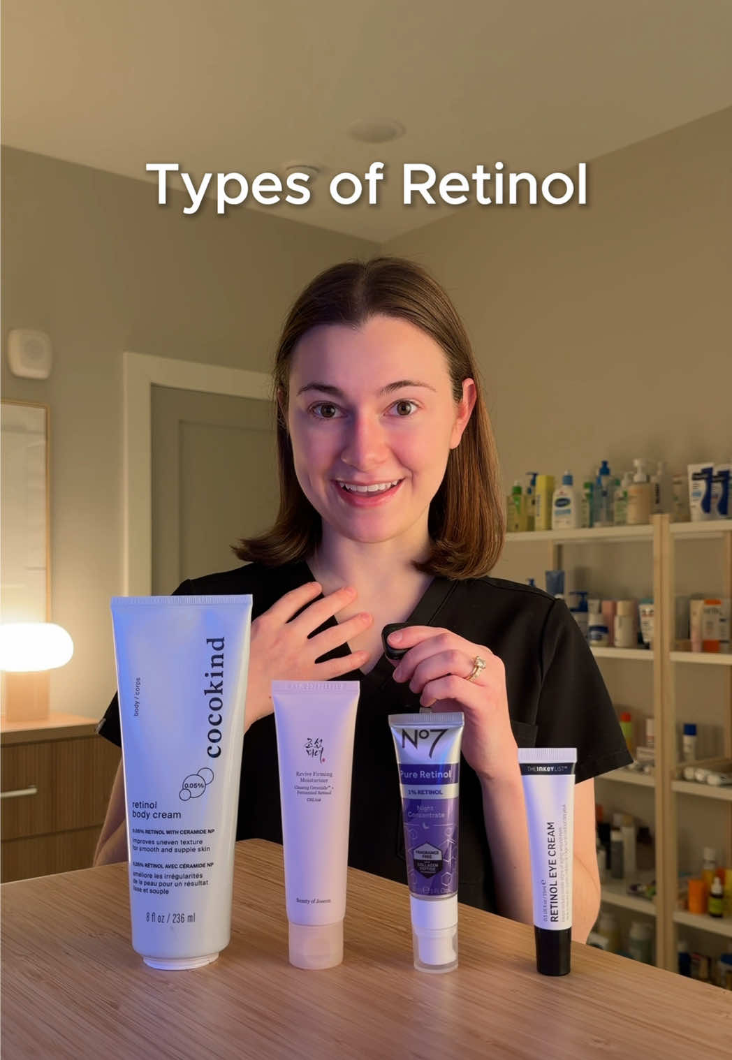 TikTok post by @sighlurskin for Cocokind. Caption reads: 👇🏻Products listed below @cocokind Retinol Body....