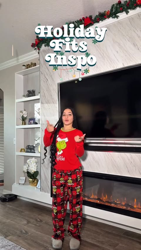 Instagram post by @allyyy.soto for JustFab. Caption reads: Holiday fits but make it cute 🎄❤️

Outfit 1:....