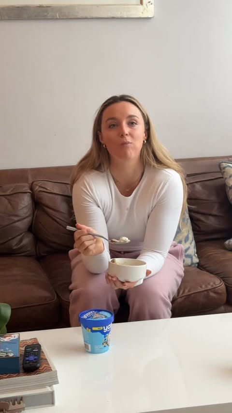 Instagram post by @carolineconneen for Yasso Frozen Greek Yogurt. Caption reads: [...] chalky, disappointing…) @Yasso Frozen Greek....