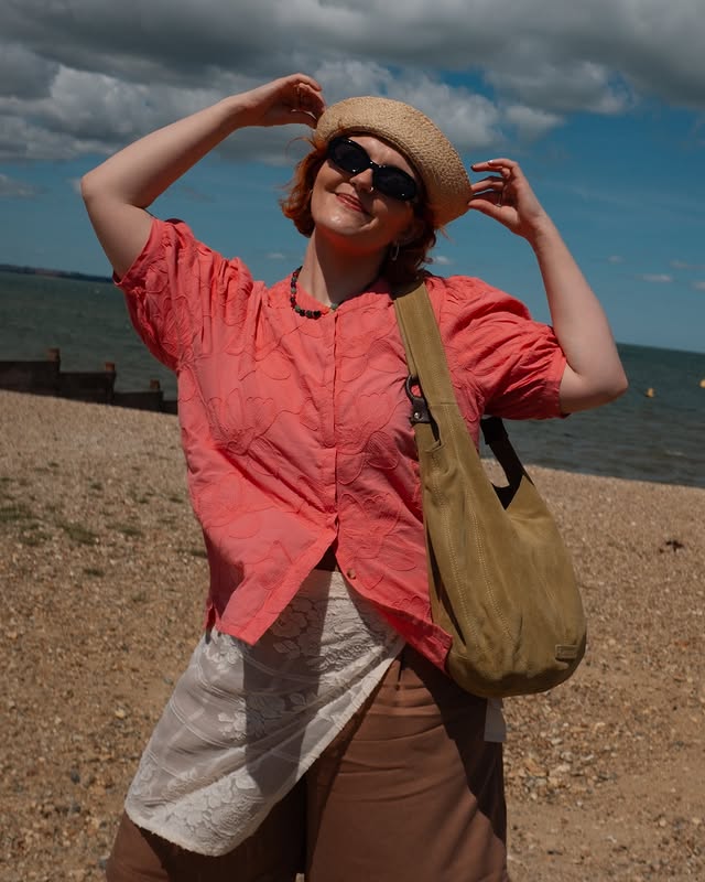 Instagram post by @lucyroseford for White Stuff. Caption reads: Walking with @whitestuffuk and @felicityhayward 💙....