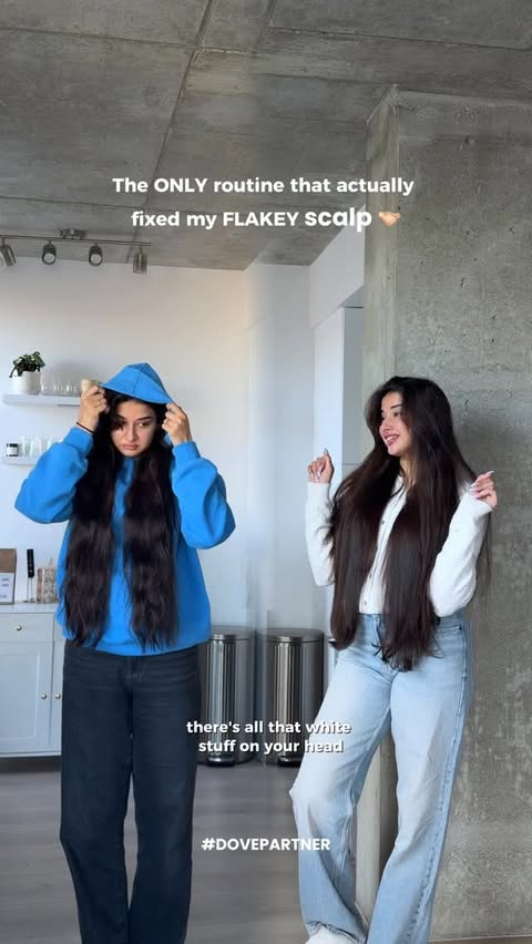 Instagram post by @mahnoormtl for Dove. Caption reads: No more flakes, just healthy shiny hair @dove....