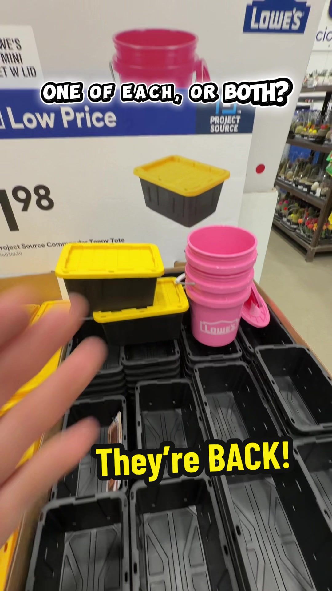 TikTok post by @methodstothemadness for Lowe's. Caption reads: [...] & Teeny Totes Are Back @Lowe’s #trending....