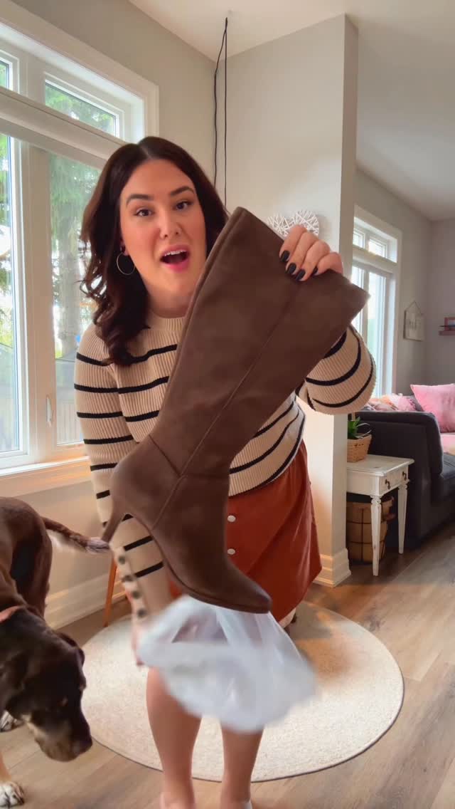 Instagram post by @lovezoepotter for Dolce Vita. Caption reads: Let’s try @dolcevita wide calf boots! I have been....