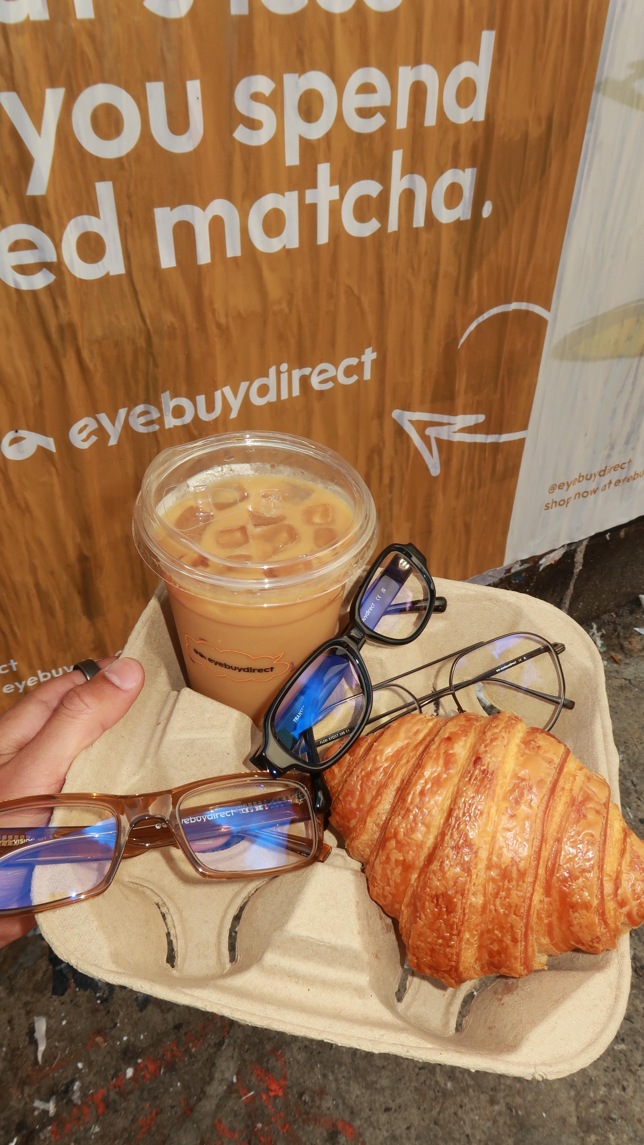 Instagram post by @kennethpabon for Eyebuydirect. Caption reads: [...] frames? ☕👓 Come hang with me at....