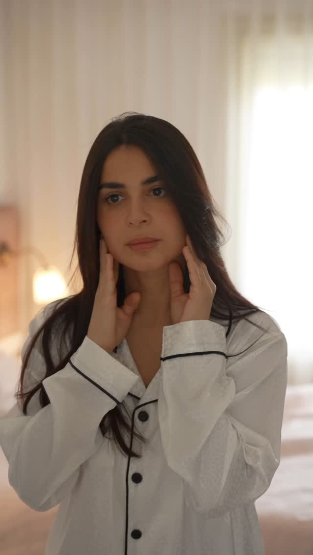 Instagram post by @raniamansourofficial for dermactive. Caption reads: No more stress, just glow ✨ Thanks to....