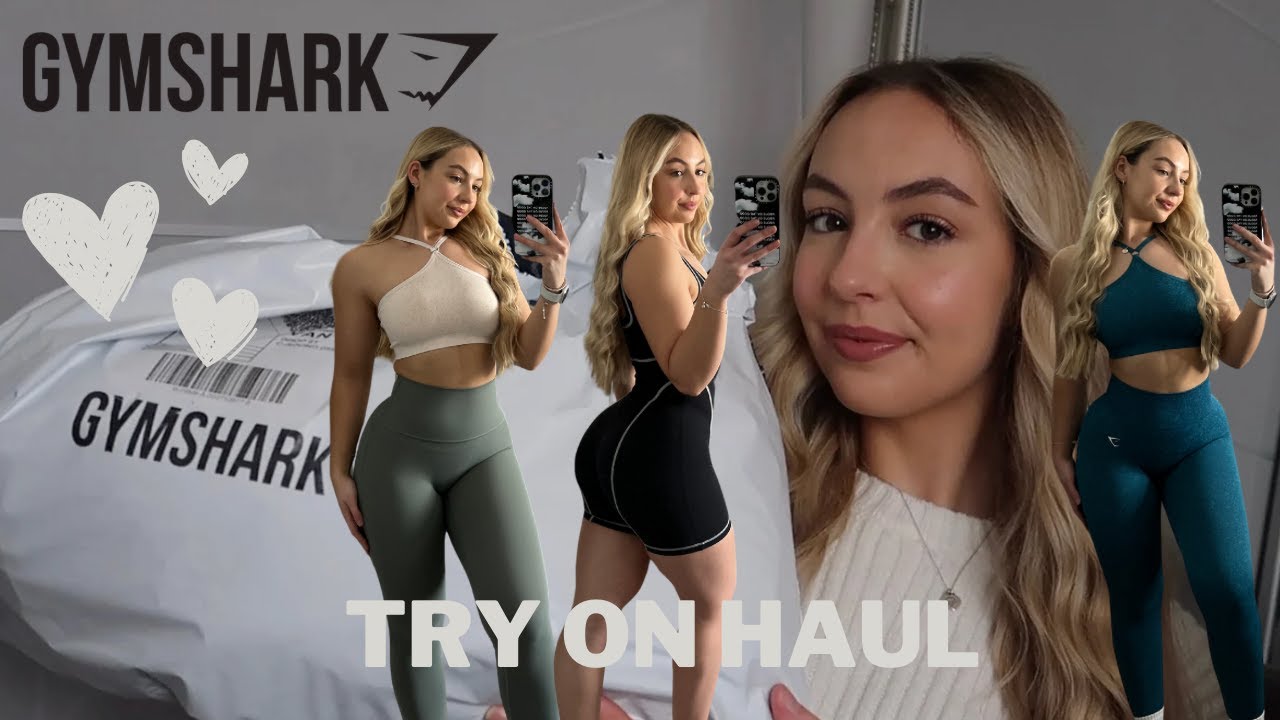 YouTube post by @Faith-Ella for Powerlete. Caption reads: New in Gymshark Haul - January 2024 try on haul &....