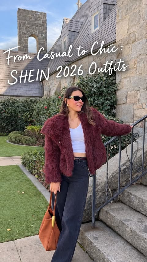 Instagram post by an influencer for SHEIN. Caption reads: SHEIN Fit Check Challenge ✨ Search [...].
