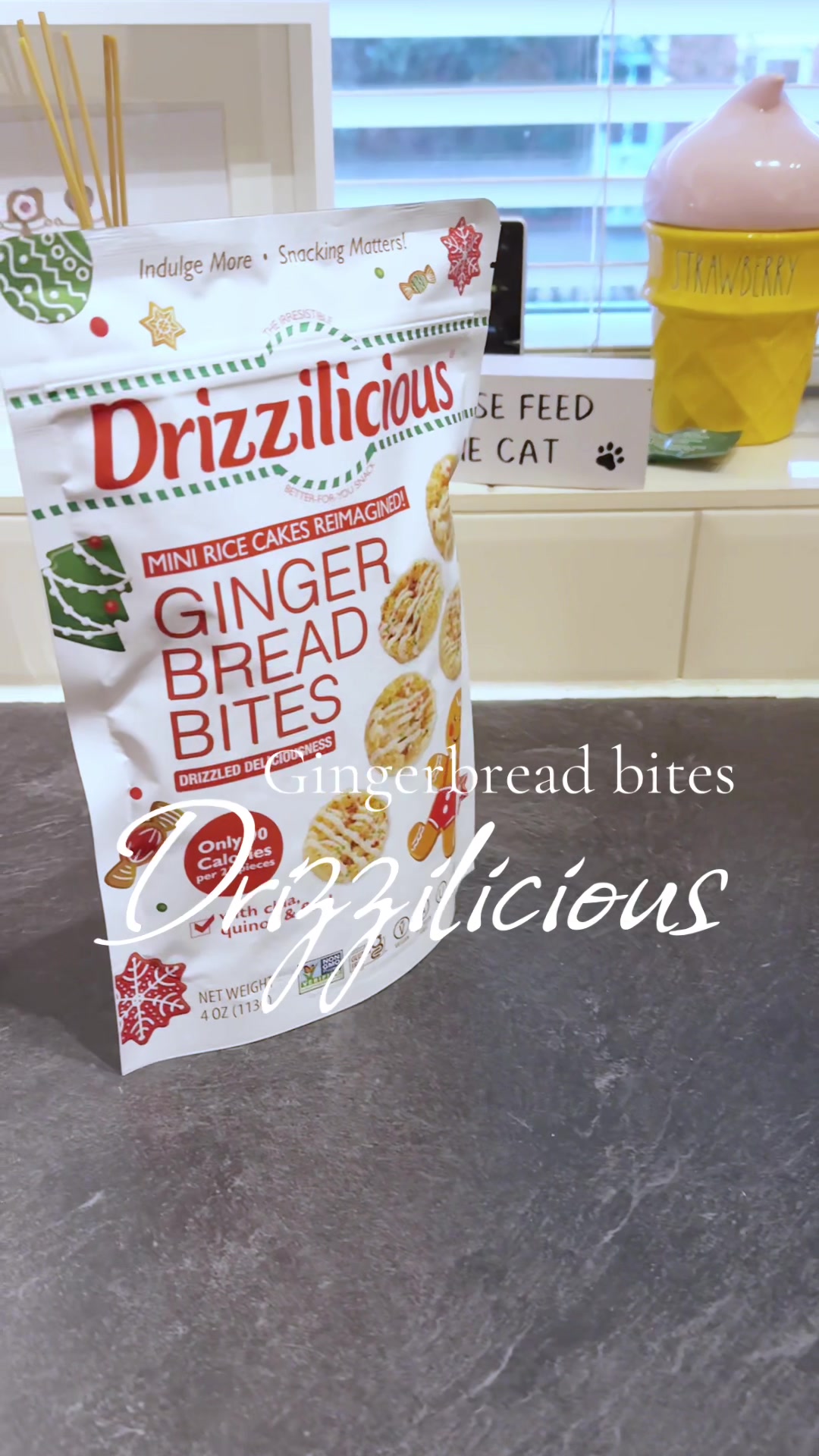 TikTok post by @strudelsdoodles for Broadway Candy. Caption reads: Get your snack game on point with Drizzilicious....