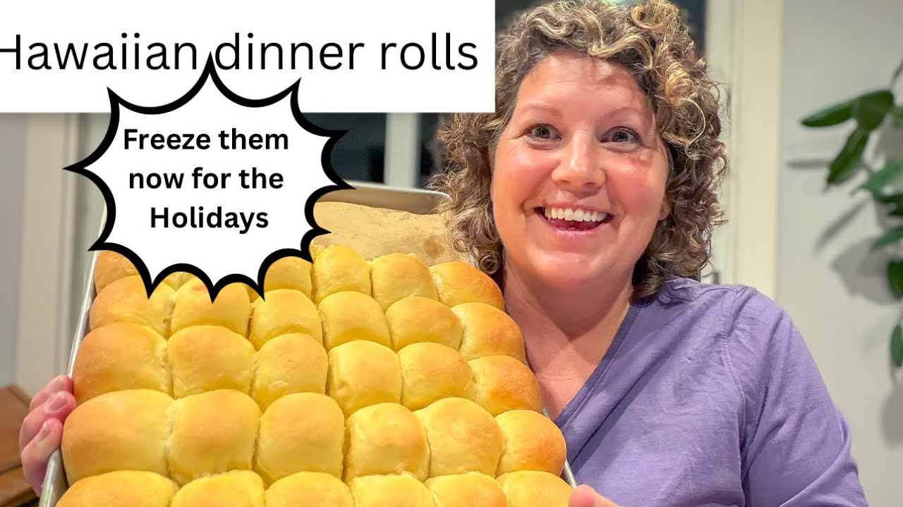 YouTube post by @Ruthannzimm for NutriMill. Caption reads: Hawaiian Dinner Rolls, Make and Freeze now for the....