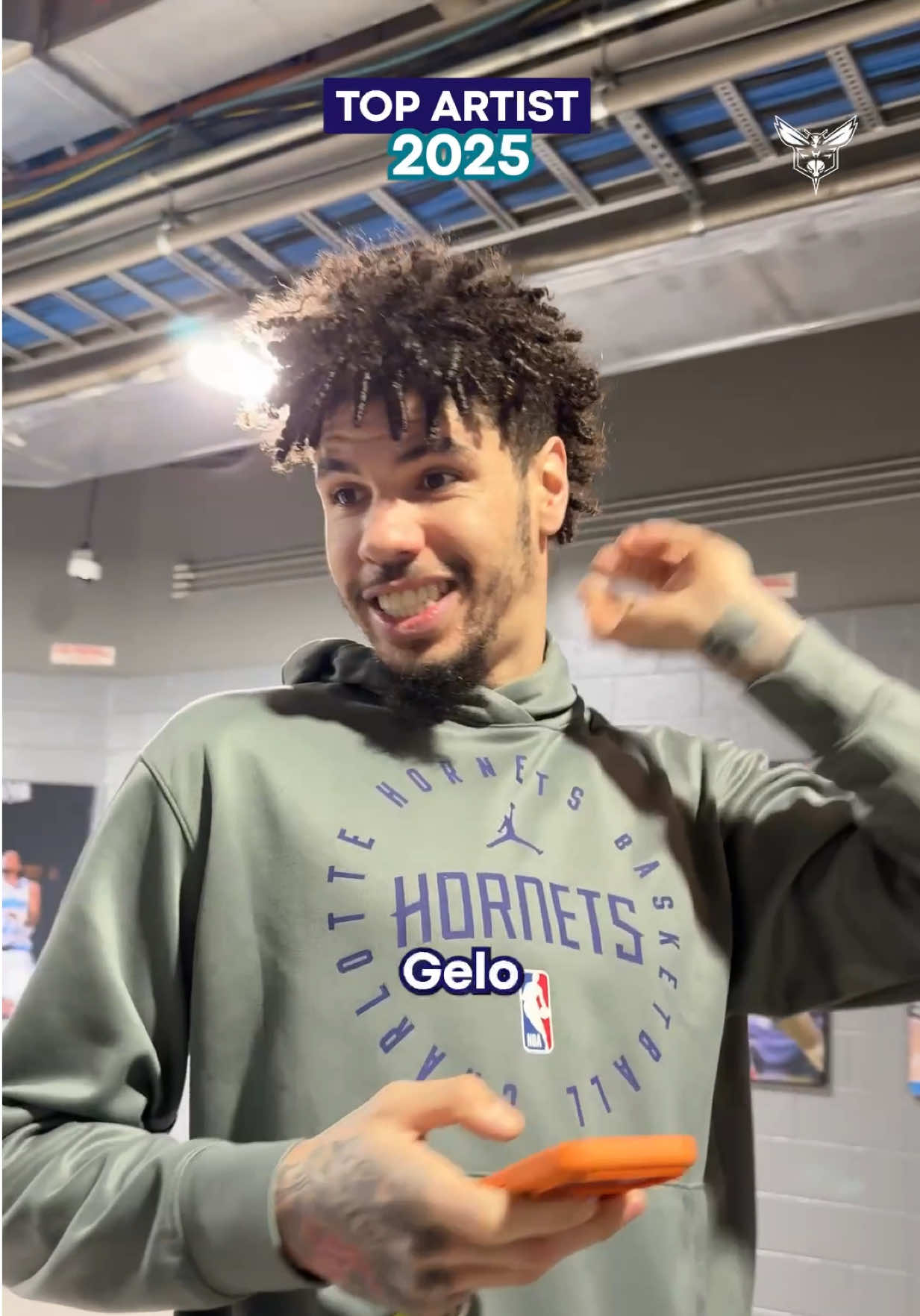 TikTok post by @hornets for Gatorade. Caption reads: who was y’alls top artist this year?👀 - @Gatorade....