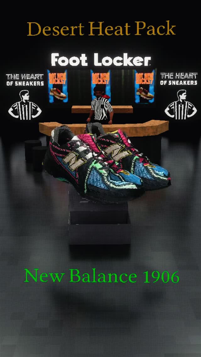 Instagram post by @viincejg for New Balance. Caption reads: Press ❌ To Unlock The Desert Heat New Balances....