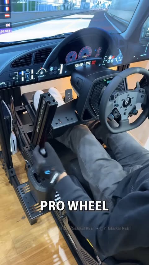Instagram post by @ytgeekstreet for Logitech G. Caption reads: Looking for a sim racing upgrade? Logitech G Play....