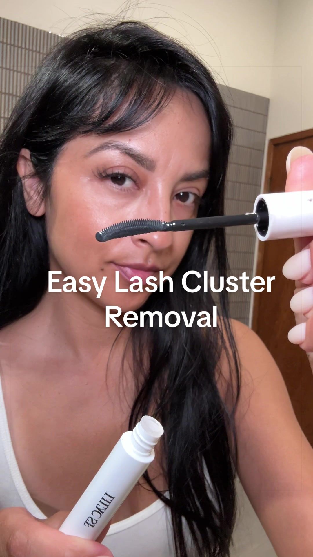 TikTok post by @vibewithvon_e for Lilac St. Caption reads: How to Safely Remove Lash Clusters with Lilac St....