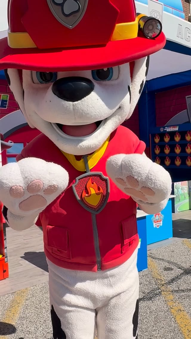 Instagram post by @kristinincleveland for PAW Patrol. Caption reads: 🚒🐾 The PAW Patrol Fire Rescue Academy Tour is....