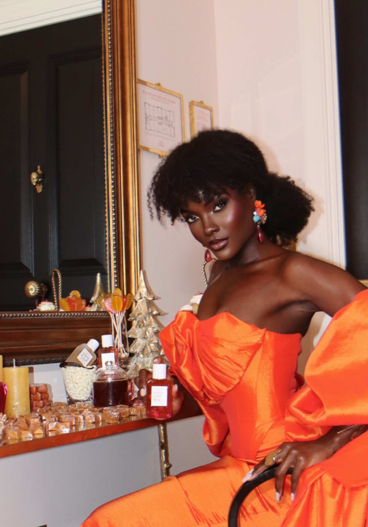 TikTok post by @sonia_barbie for Ellis Brooklyn. Caption reads: Wrapped in @ellisbrooklyn Queen’s Caramel a....