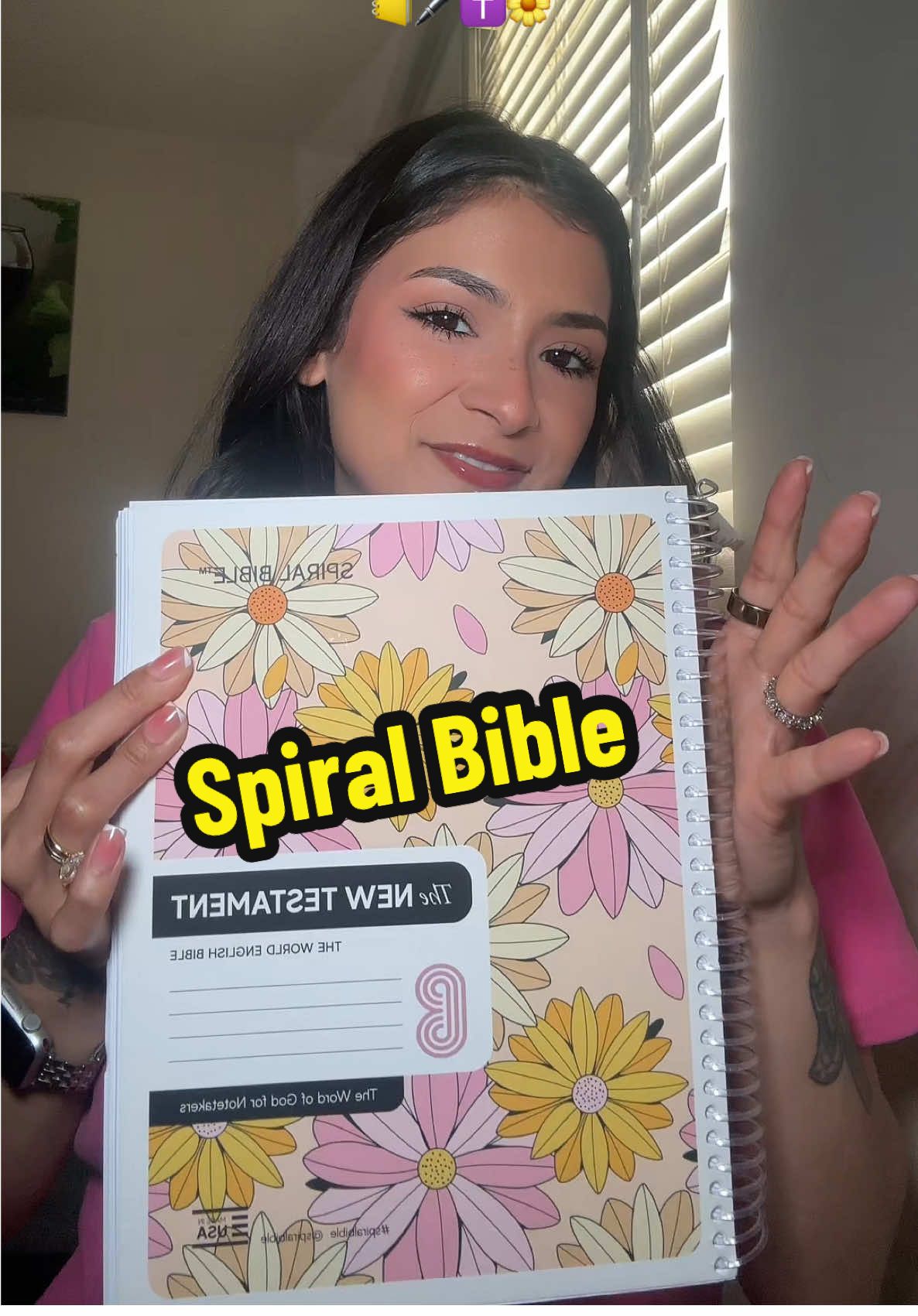TikTok post by @stephanie.roberts for Spiral Bible. Caption reads: [...] takers out there! 🥰🙋🏽‍♀️📒🌼✝️🖊️....