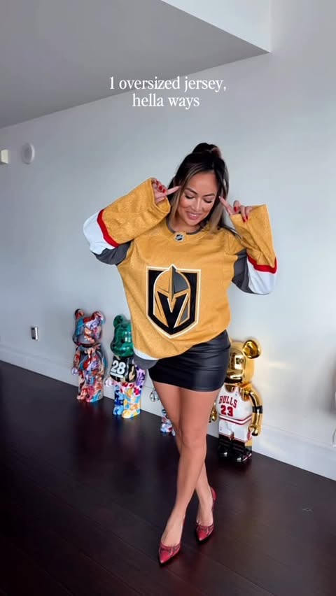 Instagram post by @genevievechanelle for Fanatics. Caption reads: 1 jersey, hella ways 😂✨

Thank you @fanatics for....