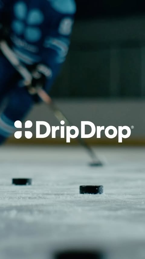 Instagram post by @_quinnhughes for DripDrop. Caption reads: Ready to get back to work. 🏒 @DrinkDripDrop’s....