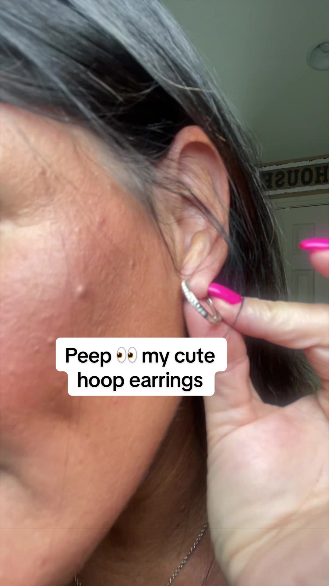 TikTok post by @kizzydeals for Cate & Chloe Jewelry. Caption reads: #earrings #whitegoldplated #jewelry #fyp....