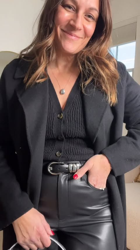 Instagram post by @micheletattoli for ana luisa. Caption reads: Black on black isn’t boring — it’s brilliant.....