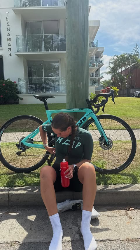 Instagram post by @caityviant for Beforeyouspeak Coffee. Caption reads: Come along with us for a 110km cycle!!! Eeek our....