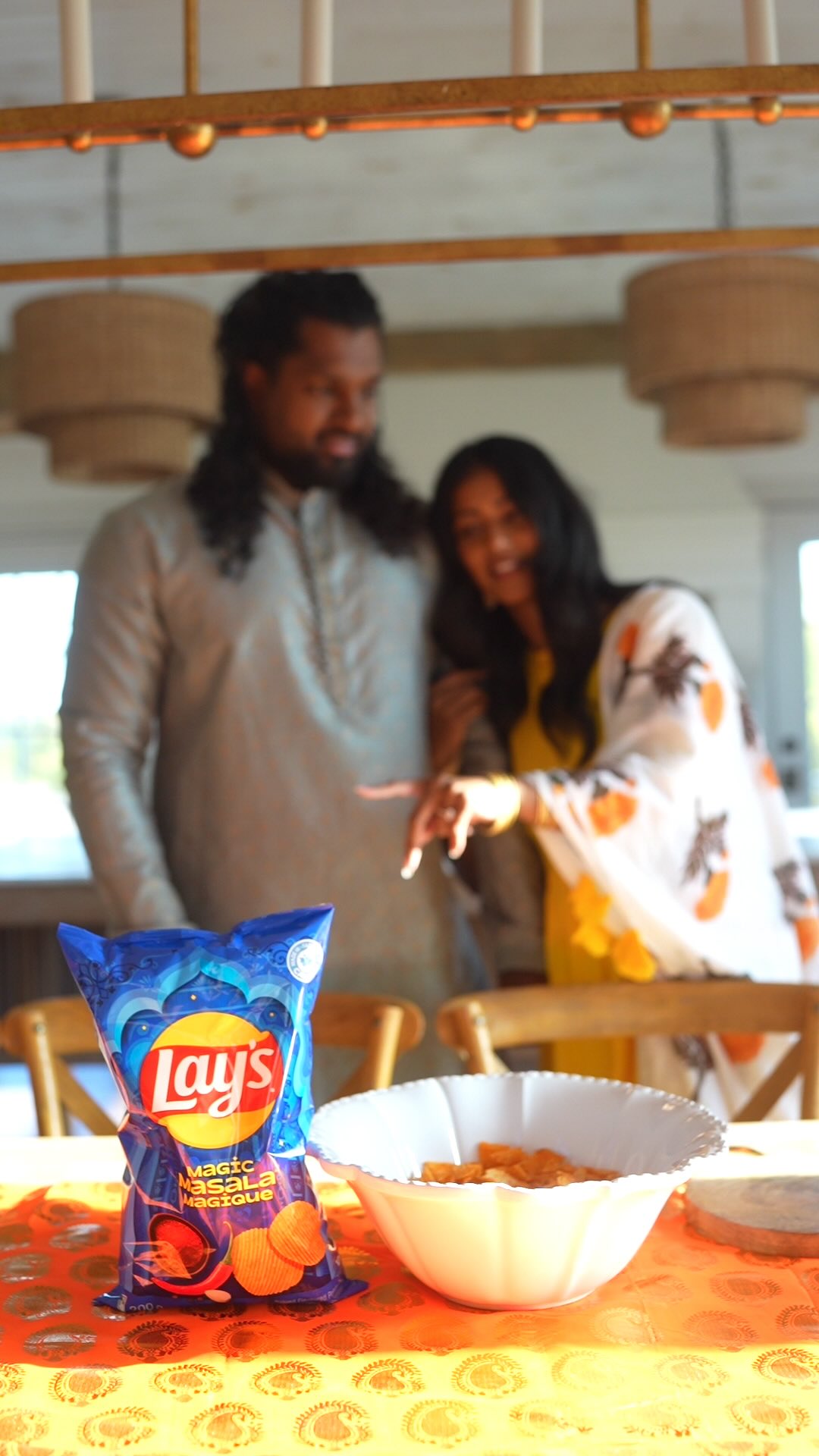 Instagram post by @deyakannesha for Lay's. Caption reads: One of our favourite parts of Deepavali is just....