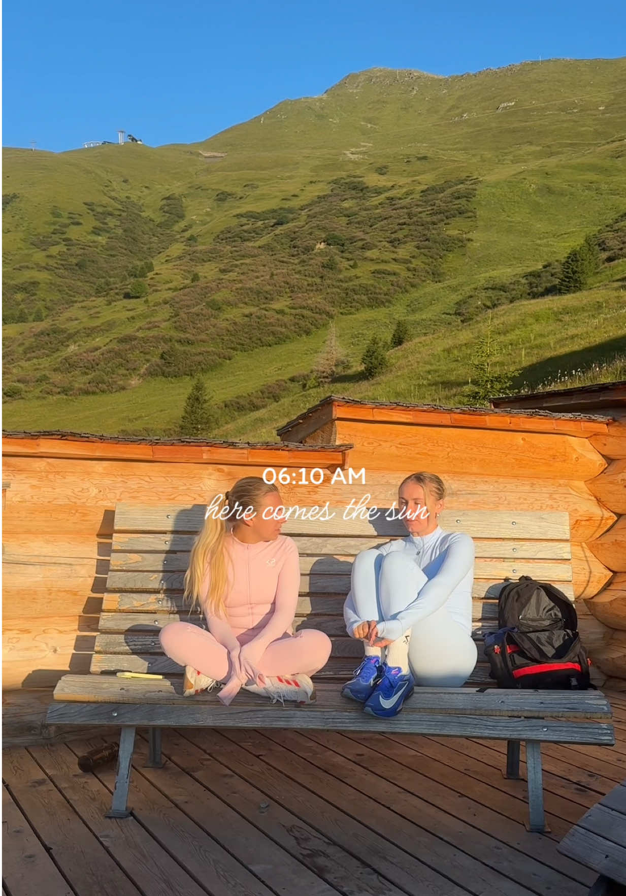 TikTok post by @myronkoops for Vitakruid. Caption reads: days like this, please. #hike #sunrise #mountains ....