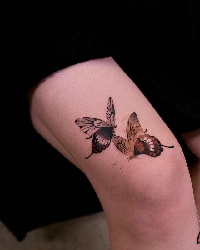 Instagram post by @chenjie.newtattoo for Pepax Official. Caption reads: Wings that dance with every step. 🦋

This little....