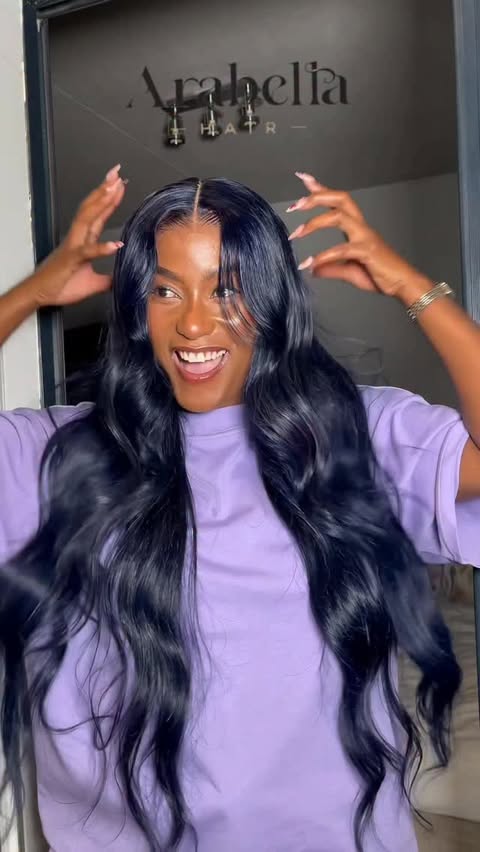 Instagram post by @sanele_baloyi for Arabella Hair. Caption reads: I’m obsessed with this color!....