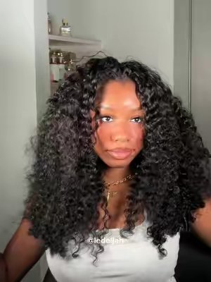 TikTok post by @ledeijah for Mamushow Hair. Caption reads: [...] half wig with minimal leave out @Mamushow....
