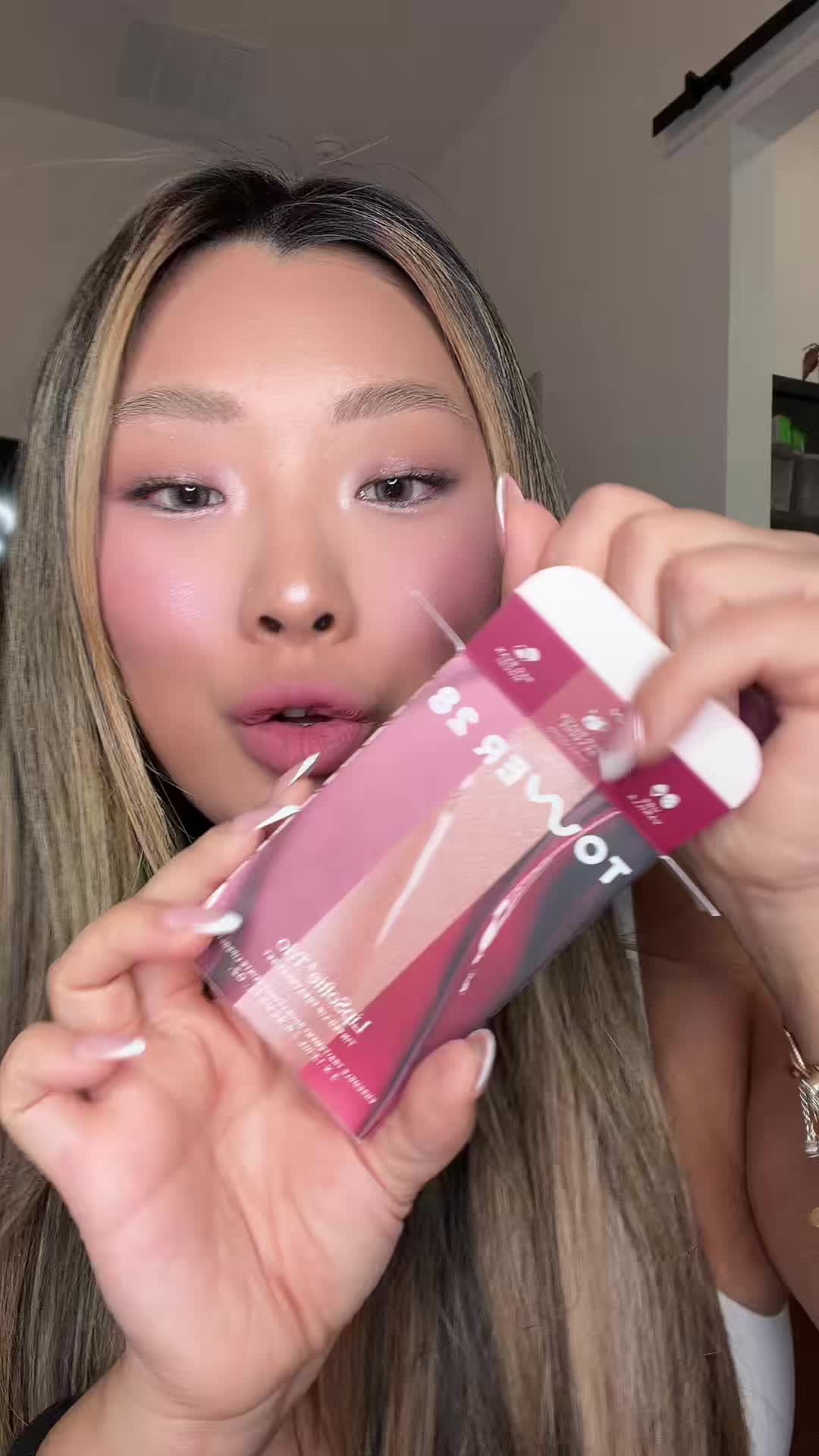 TikTok post by @ilovebubbies for Tower 28 Beauty. Caption reads: Okay but Iced Dulce De Leche is the perfecccct....