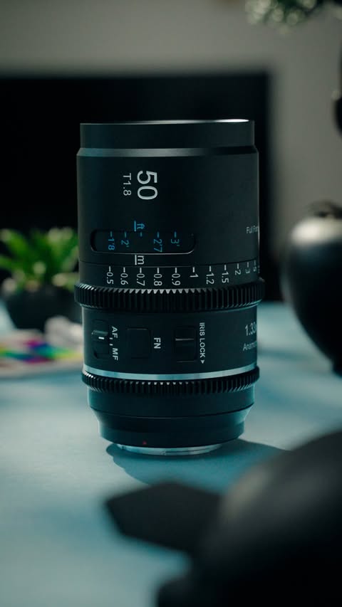 Instagram post by @danielgrindrod for SIRUI Imaging. Caption reads: [...] Anamorphic Cine Lens is here 🎬 The....