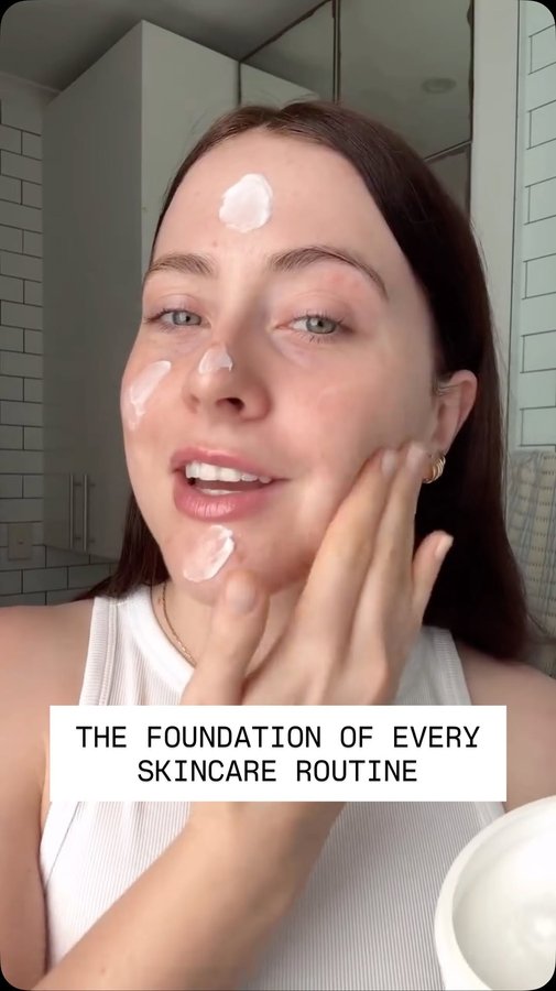 Instagram post by @lucymneville for QV Skincare. Caption reads: New to skincare? Start here. 🫧 I’ve been through....