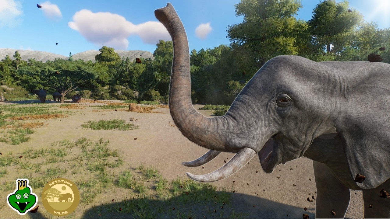 YouTube post by @Kingpin_2058 for edZOOcation. Caption reads: Building an ETHICAL Elephant Habitat in Baobab....