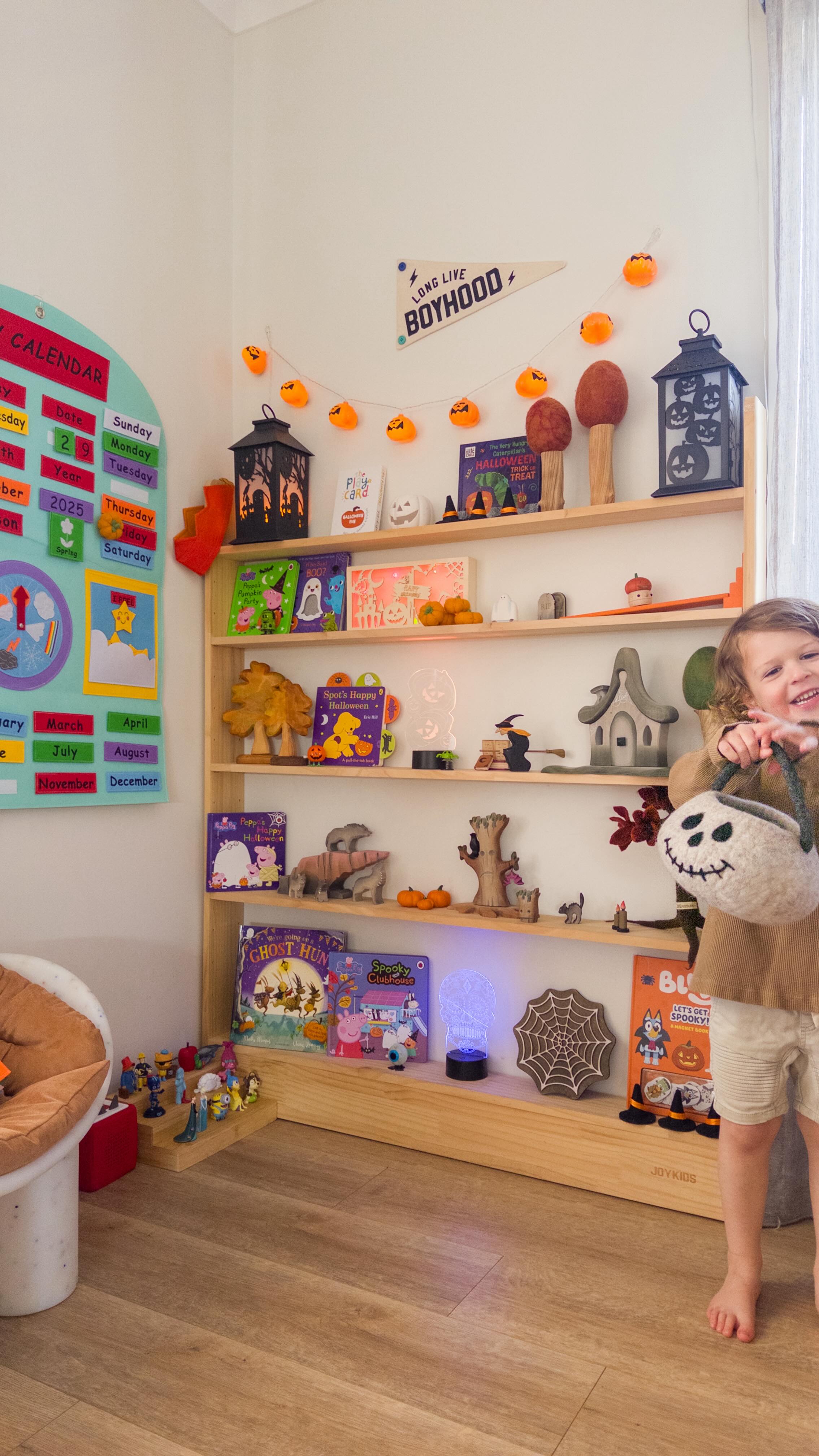 Instagram post by @primrose.playroom for Tara Treasures. Caption reads: [...] and a tiny felt pumpkin from @taratreasures....