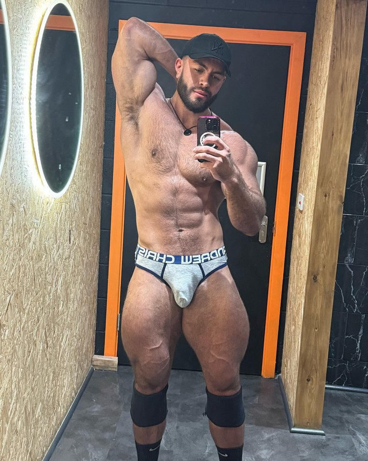 Instagram post by @reecedberesford for Andrew Christian. Caption reads: Progress>Perfection 🙏🏼.