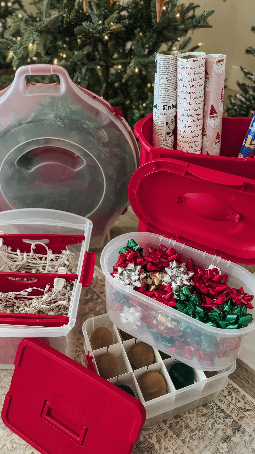 Instagram post by @chelseamhaynes__ for Sterilite Corporation. Caption reads: Holiday organization with @sterilitecorporation....
