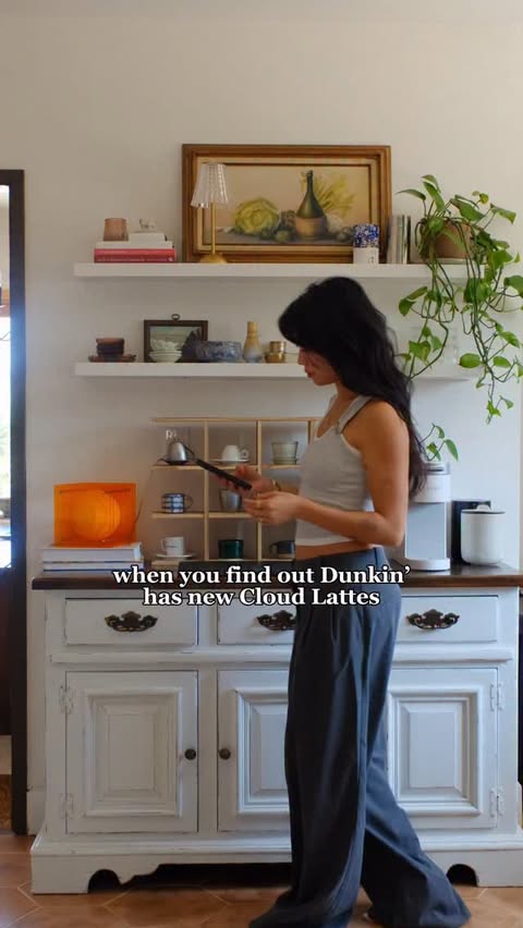 Instagram post by @christineleeee for Dunkin’. Caption reads: [...] Covered Strawberry Cloud Latte at Dunkin’.......