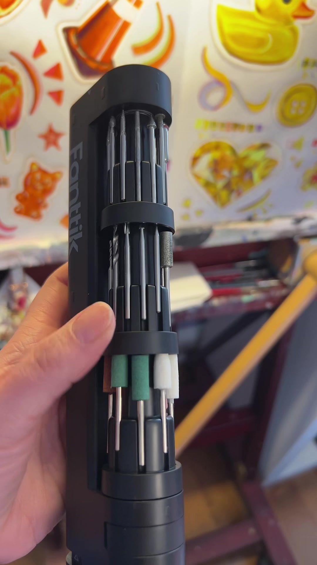 TikTok post by @moodynoonstudio for Fanttik. Caption reads: I love my big dremel but it is a lot of power and....