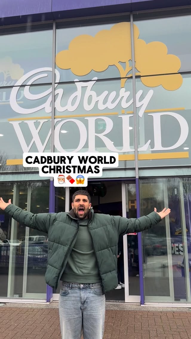 Instagram post by @tripleeatsfood for Cadbury. Caption reads: Come with us to @cadburyworlduk for Christmas!....