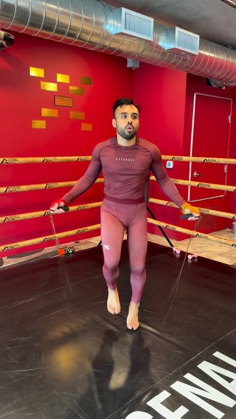 Instagram post by @hanselaquino for Hayabusa Fightwear. Caption reads: Starting the New year with that first workout in....